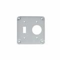 Mulberry Electrical Box Cover, 2 Gang, Square, Steel, Toggle/Single Receptacle, Raised 11414